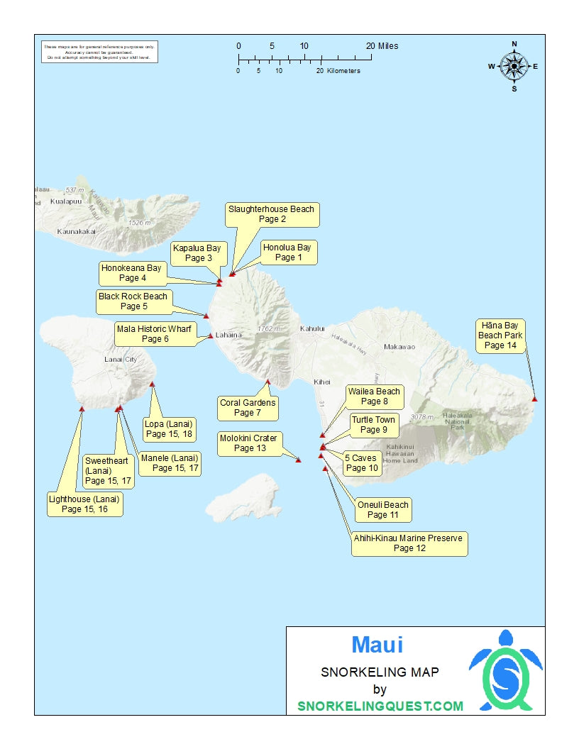 Maui Snorkeling Map