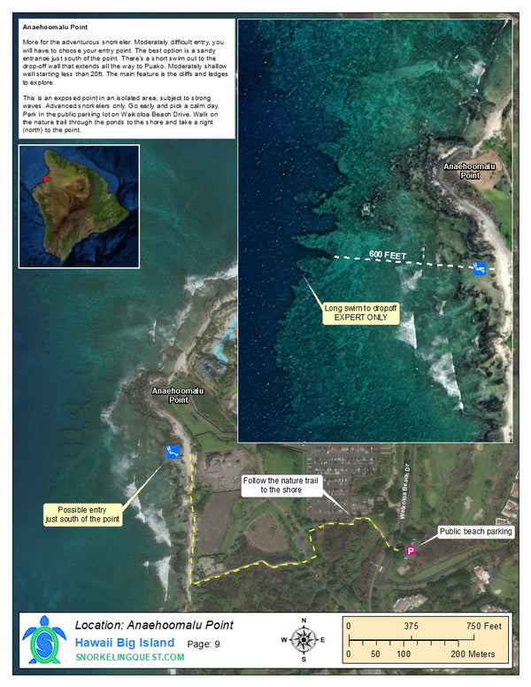 Snorkeling Quest Island of Hawaii Snorkeling Map
