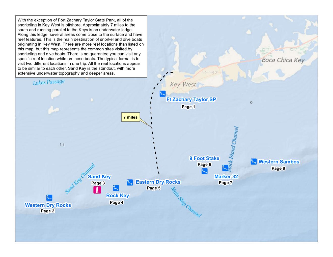 Key West Snorkeling Map