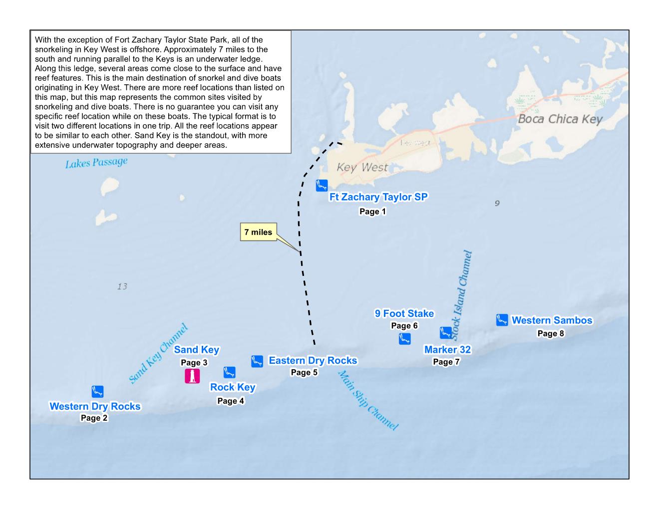 Snorkeling Quest  Key West Snorkeling Map