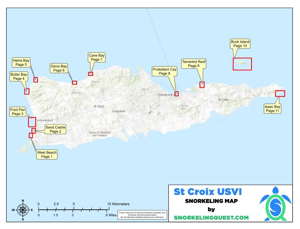 St Croix USVI Snorkeling Map